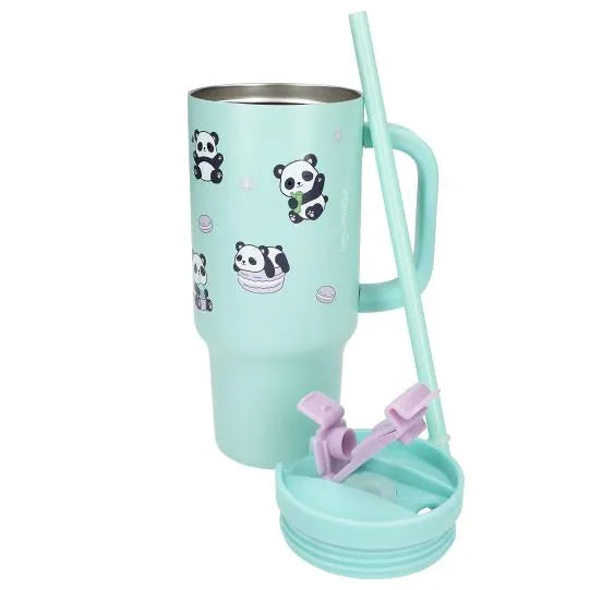 PENFection To Go Becher mit Strohhalm PANDA