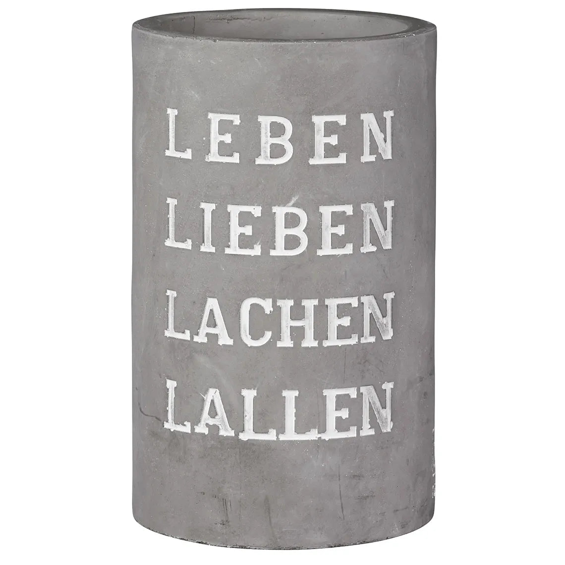 Weinkühler "Leben Lieben Lachen Lallen" aus Beton
