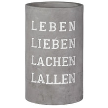 Weinkühler "Leben Lieben Lachen Lallen" aus Beton