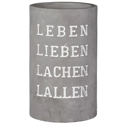 Weinkühler "Leben Lieben Lachen Lallen" aus Beton