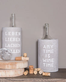 Weinkühler "Leben Lieben Lachen Lallen" aus Beton