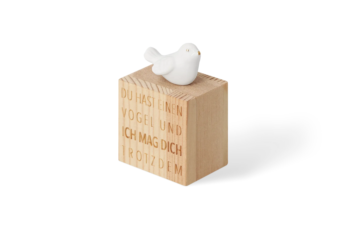 Räder Glückskästchen "Vogel" aus Porzellan und Holz