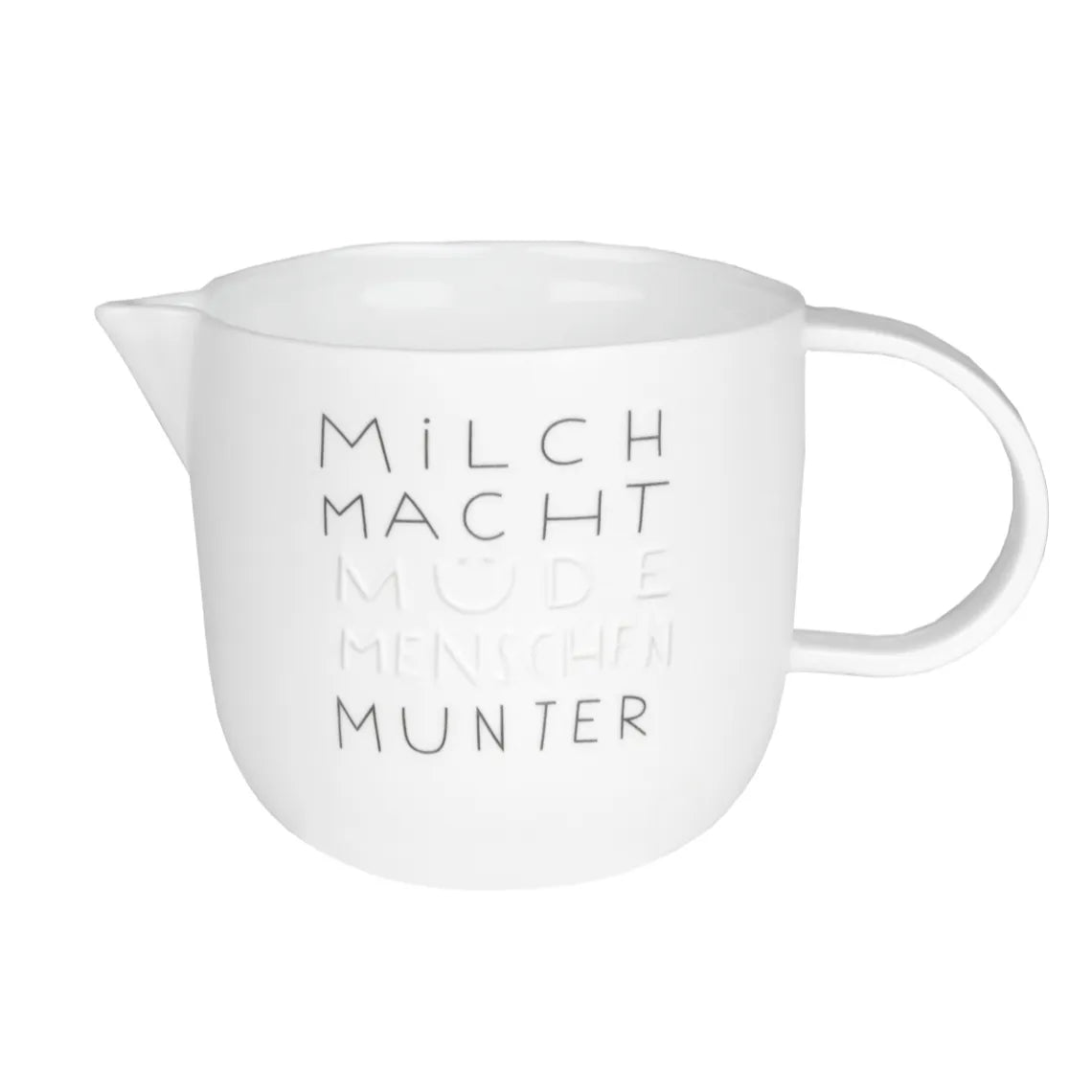 Milchkännchen "Milch macht munter" aus Porzellan