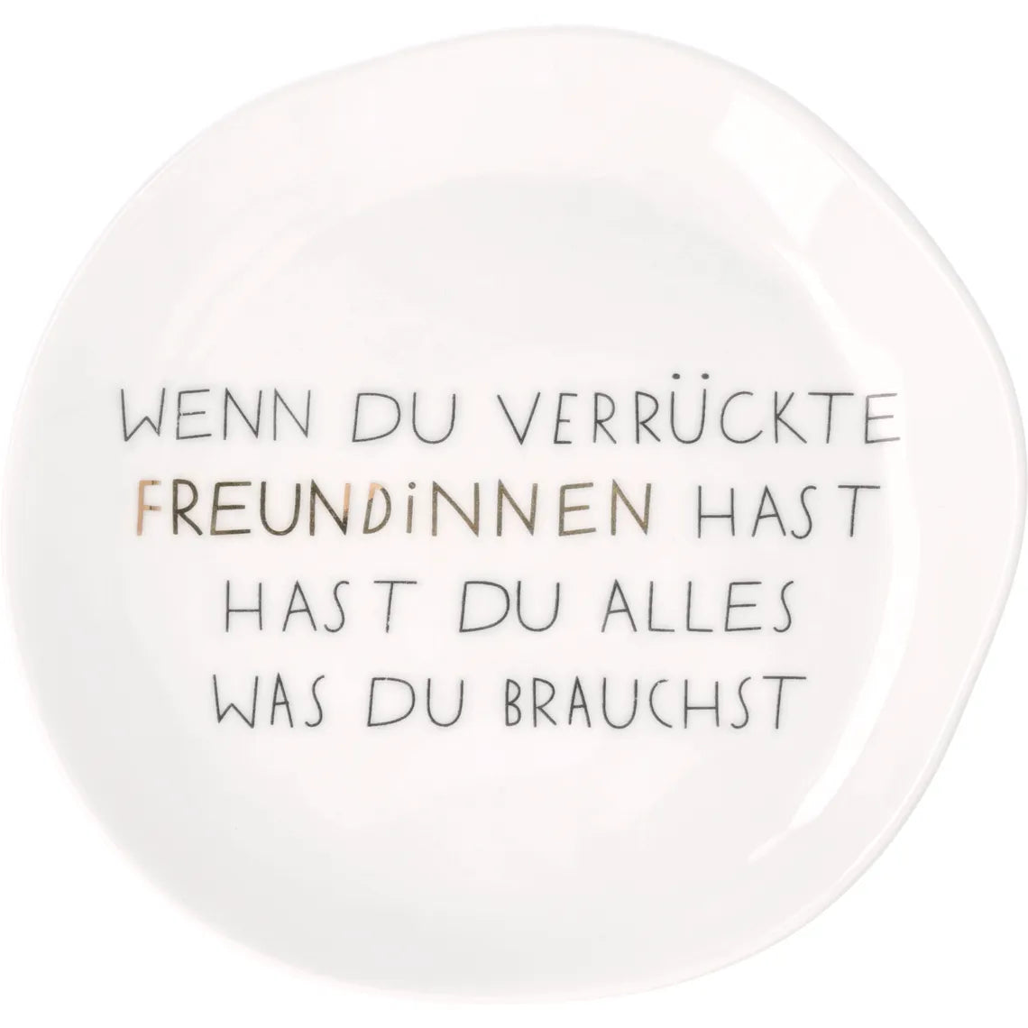 Kleiner Teller "Verrückte Freundinnen" aus Porzellan