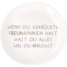 Kleiner Teller "Verrückte Freundinnen" aus Porzellan