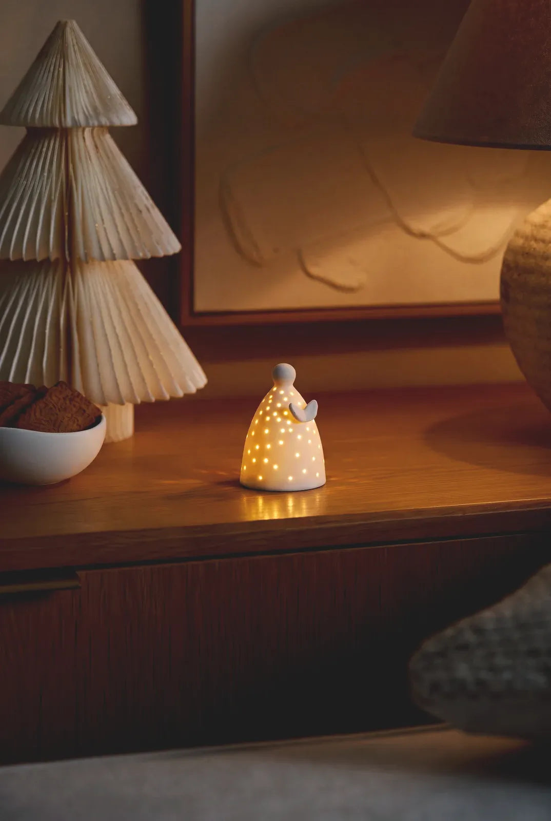 Räder LED Mini-Lichtengel aus Porzellan Mood