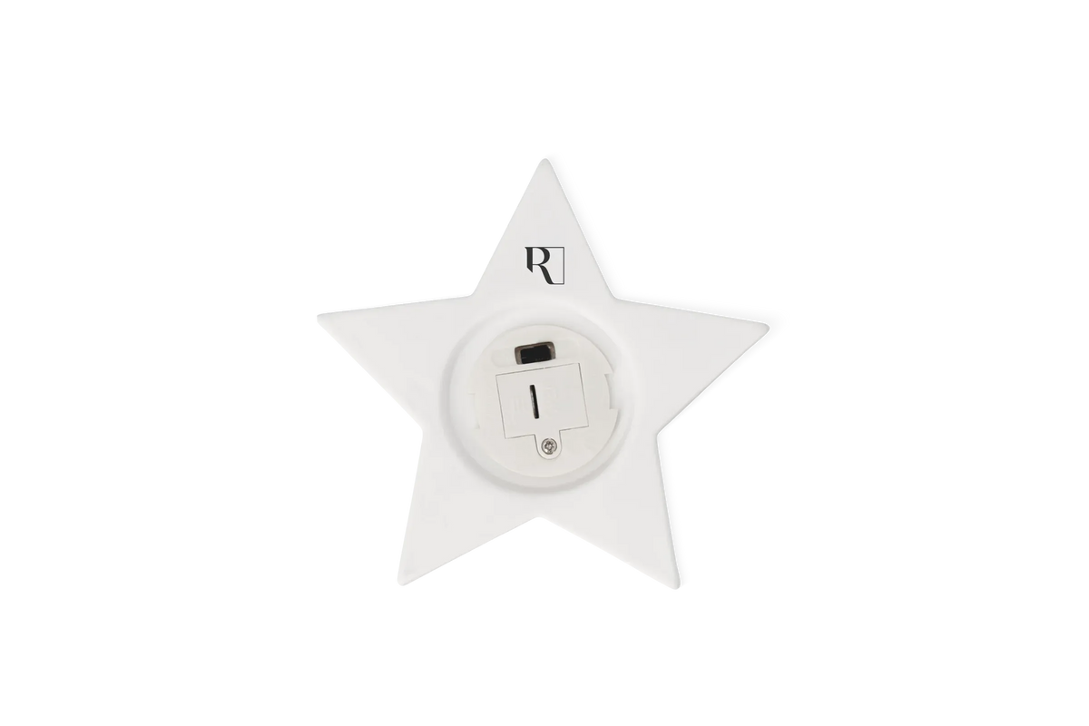 Räder LED Weihnachtslicht Stern aus Porzellan Rückseite