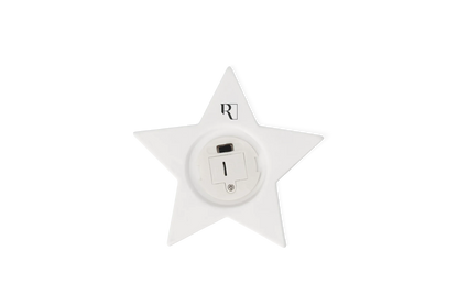 Räder LED Weihnachtslicht Stern aus Porzellan Rückseite