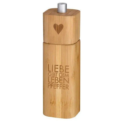 Pfeffermühle "Liebe" aus Bambus