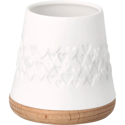 Poesie Windlicht "Herzen" aus Porzellan und Holz