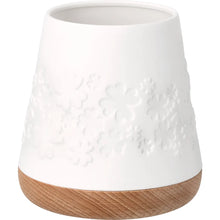 Poesie Windlicht "Kleeblätter" aus Porzellan und Holz
