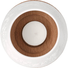 Poesie Windlicht "Kleeblätter" aus Porzellan und Holz