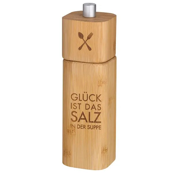 Salzmühle "Glück" aus Bambus