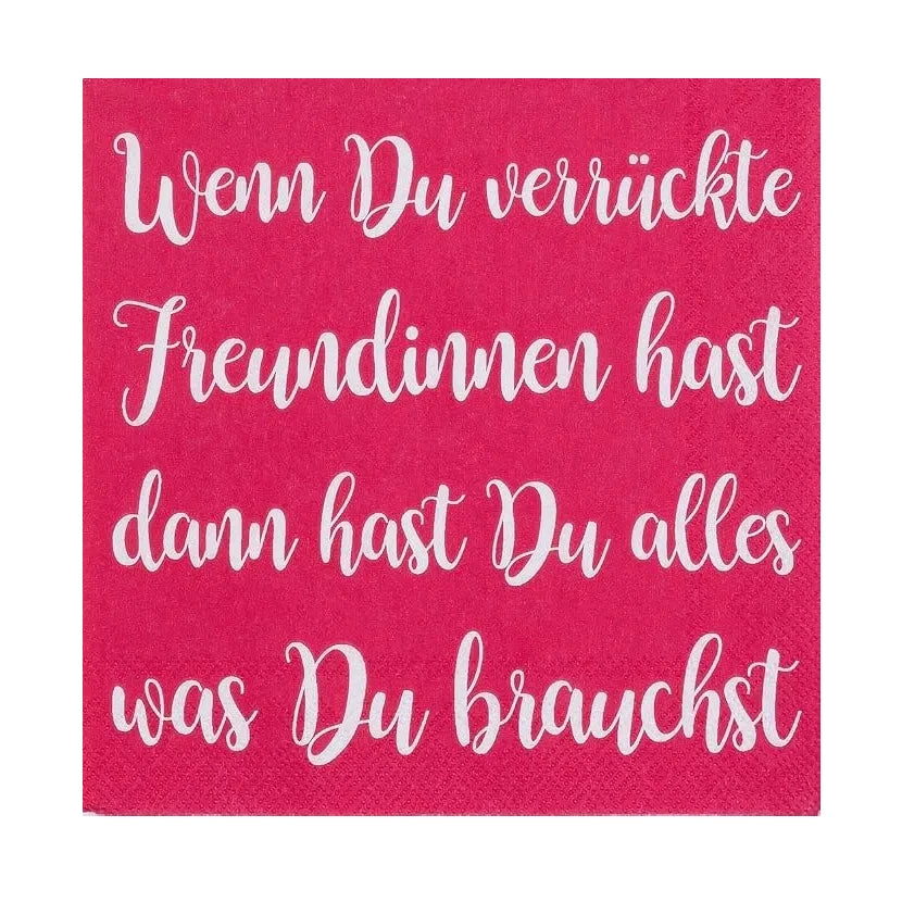 Servietten "Verrückte Freundinnen", 25x25 cm