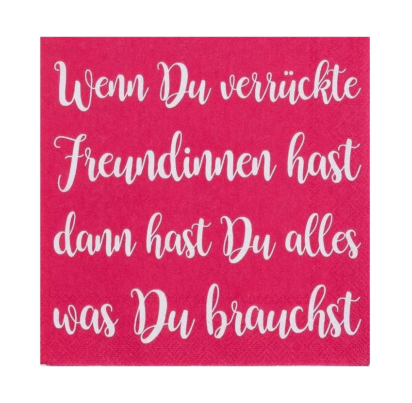 Servietten "Verrückte Freundinnen", 25x25 cm