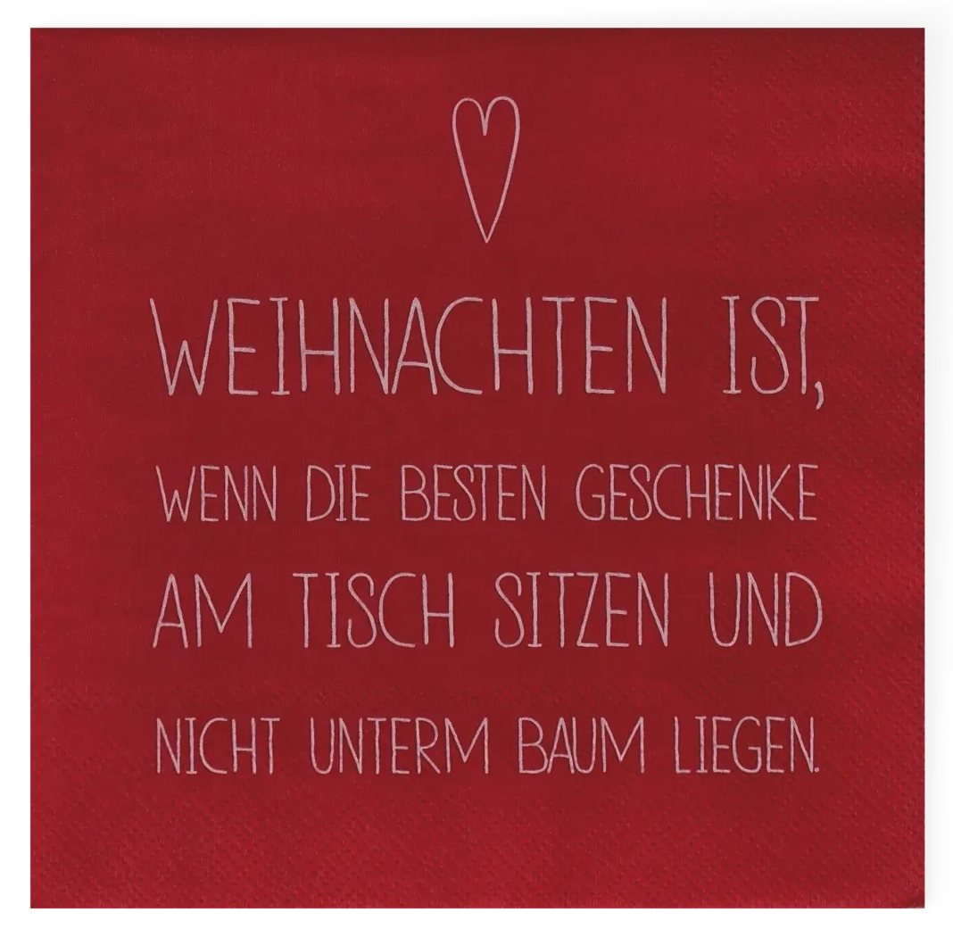 Räder Servietten "Weihnachten", 33x33 cm, rot