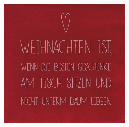 Räder Servietten "Weihnachten", 33x33 cm, rot