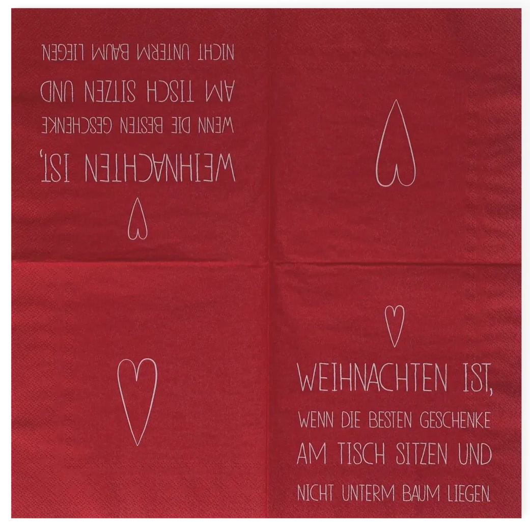 Räder Servietten "Weihnachten", 33x33 cm, rot