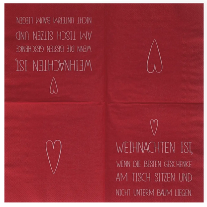 Räder Servietten "Weihnachten", 33x33 cm, rot