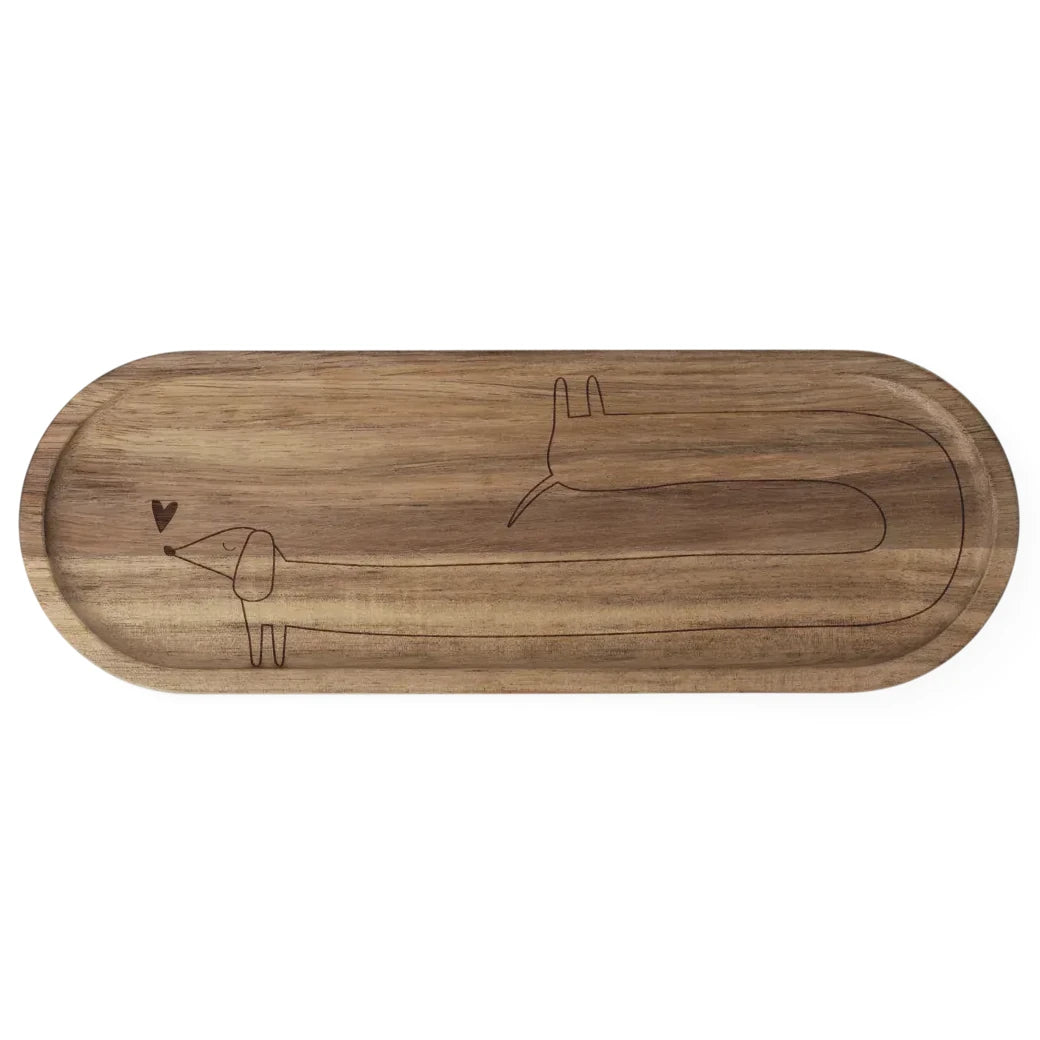 Räder Dackel Tablett "Herz" aus Holz