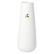 Vase „Goldblatt“ groß, aus Porzellan mit Golddetail