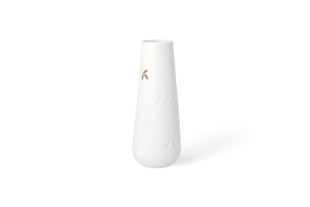 Vase „Goldblatt“ groß, aus Porzellan