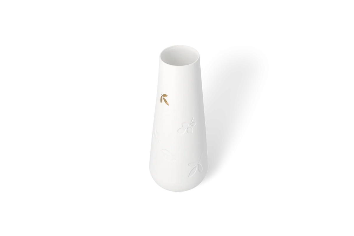 Vase „Goldblatt“ groß, aus Porzellan