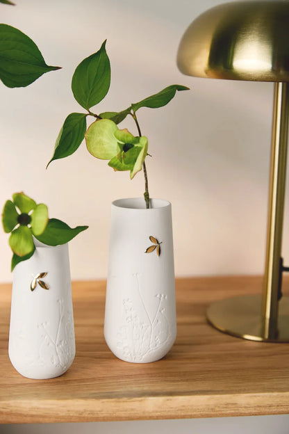Vase „Goldblatt“ groß, aus Porzellan Mood