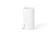 Vase „Hund“ sitzend, aus Porzellan mit Golddetails