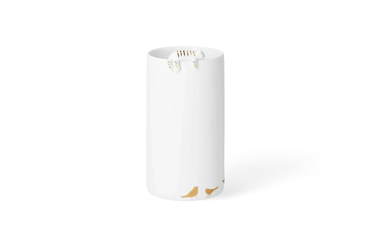 Vase „Katze“ aus Porzellan mit Golddetails