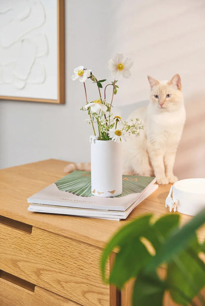 Vase „Katze“ aus Porzellan mit Golddetails Mood