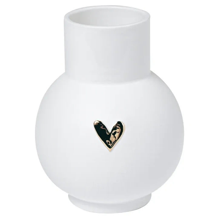 Kugelvase "Herz Gold" aus Porzellan