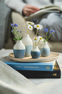 Mini Flaschenvasen blau, 4er Set