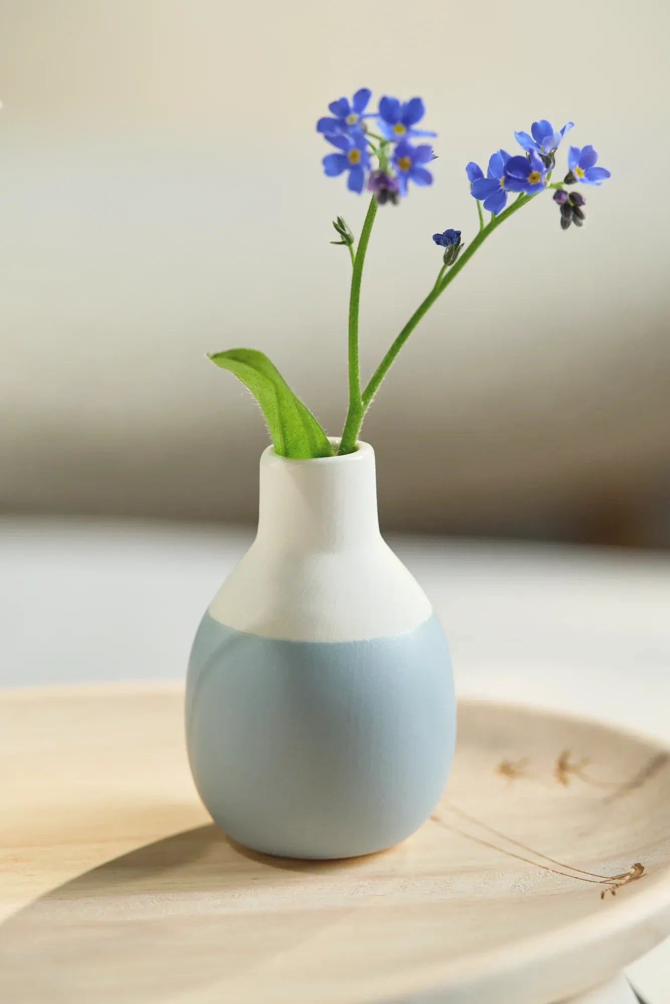 Mini Flaschenvasen blau, 4er Set