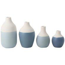 Mini Flaschenvasen blau, 4er Set
