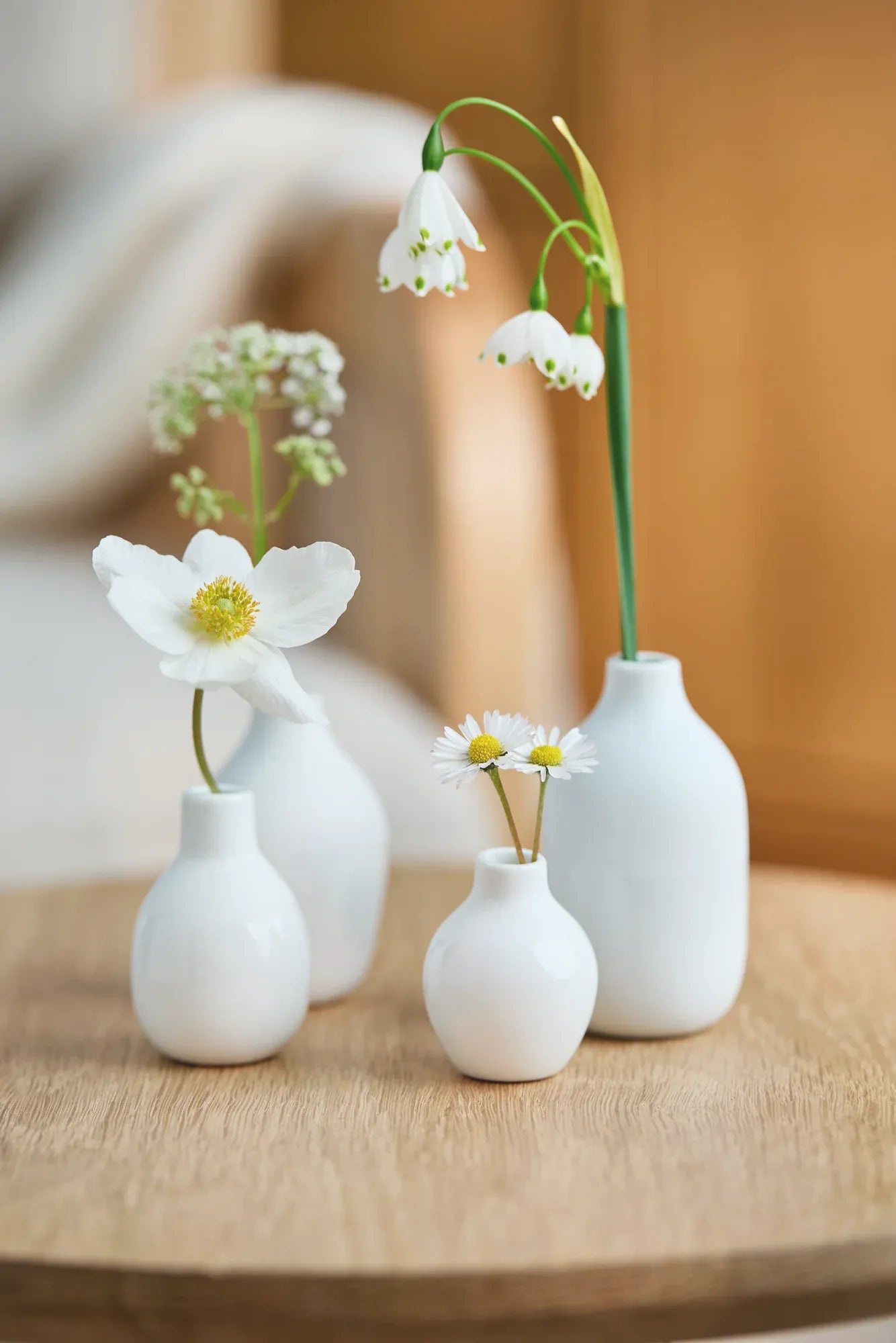 Mini Flaschenvasen weiß, 4er Set