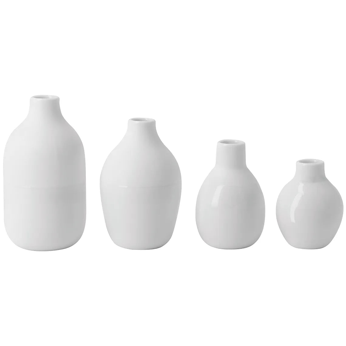 Mini Flaschenvasen weiß, 4er Set