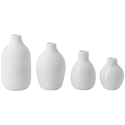 Mini Flaschenvasen weiß, 4er Set