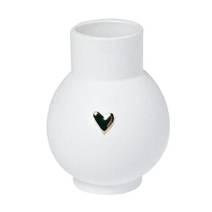 Mini-Kugelvase "Herz Gold" aus Porzellan