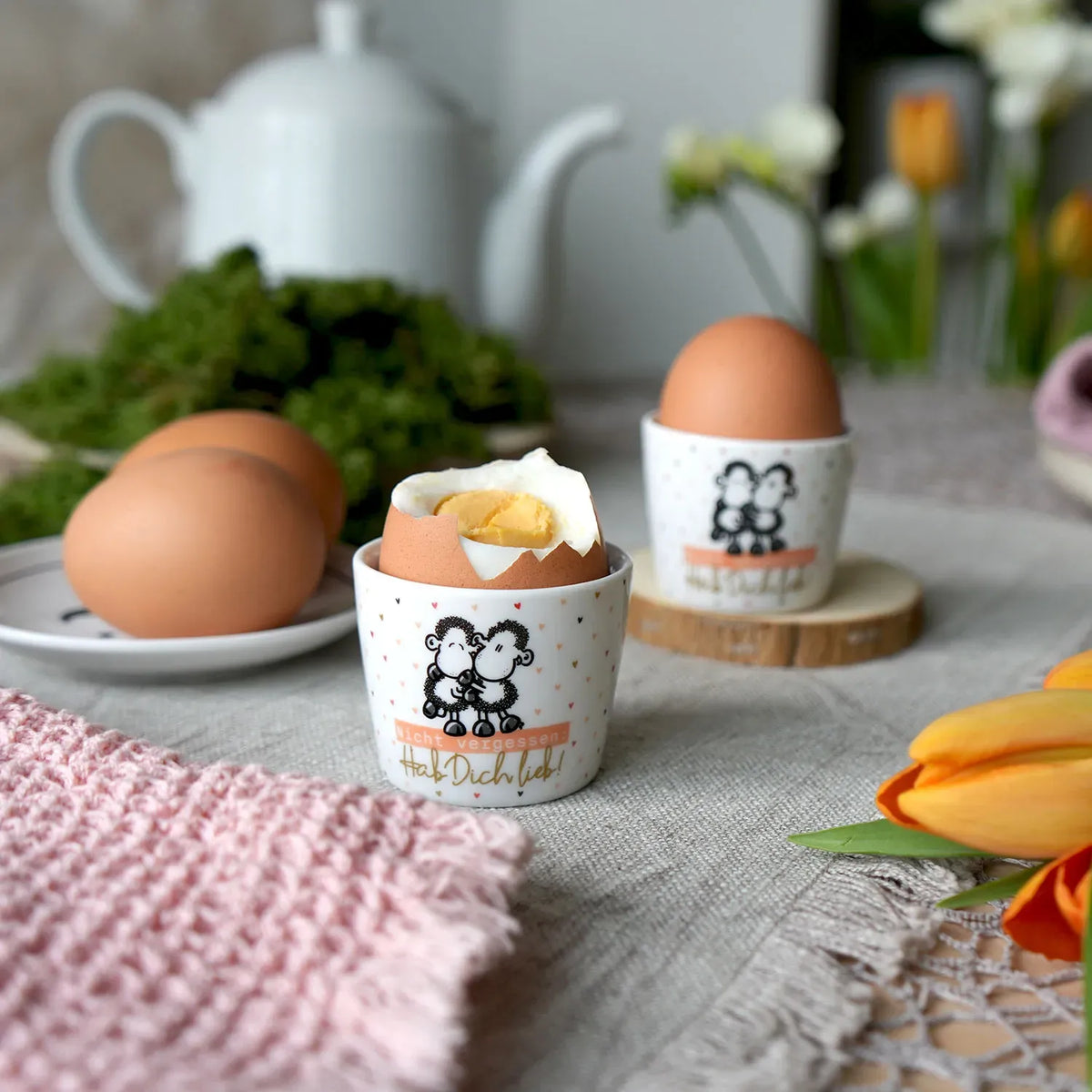 Sheepworld Eierbecher "Hab Dich lieb!" Mood