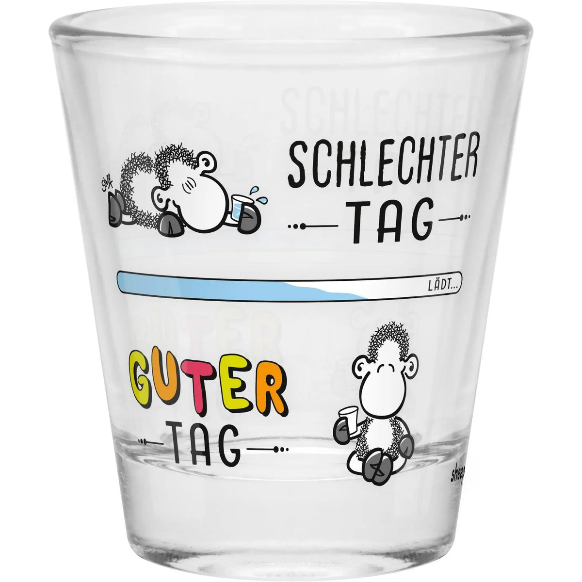 Sheepworld Schnapsglas "Guter Tag, Schlechter Tag"