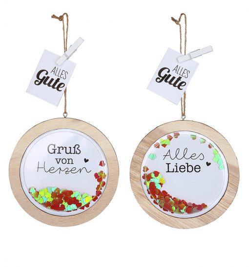 Konfetti-Geschenkanhänger "Grüße"