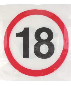 Servietten zum 18. Geburtstag "Verkehrsschild 18"