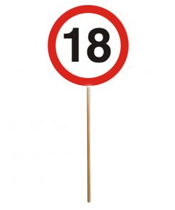 Mini-Schild auf Stab zum 18. Geburtstag