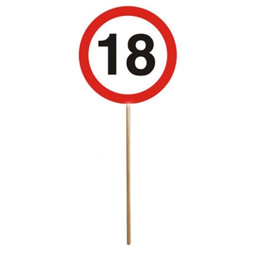 Mini-Schild auf Stab zum 18. Geburtstag