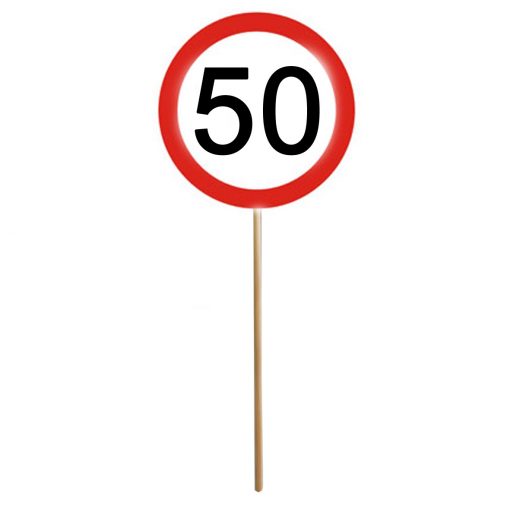 Mini-Schild auf Stab zum 50. Geburtstag