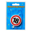 Tortenkerze zum 18. Geburtstag "Verkehrsschild"