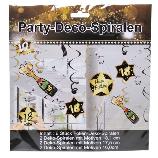 Party-Dekospiralen zum 18. Geburtstag