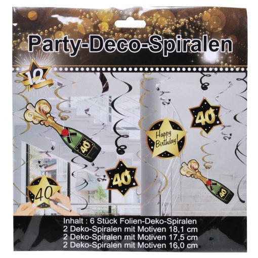 Party-Dekospiralen zum 40. Geburtstag