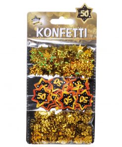 3-teiliges Konfetti-Set zum 50. Geburtstag in schwarz/gold